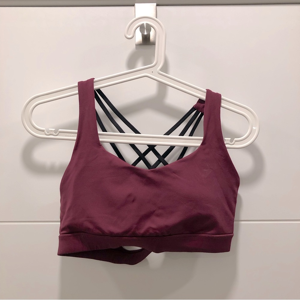 Burgundy/plum sports bra